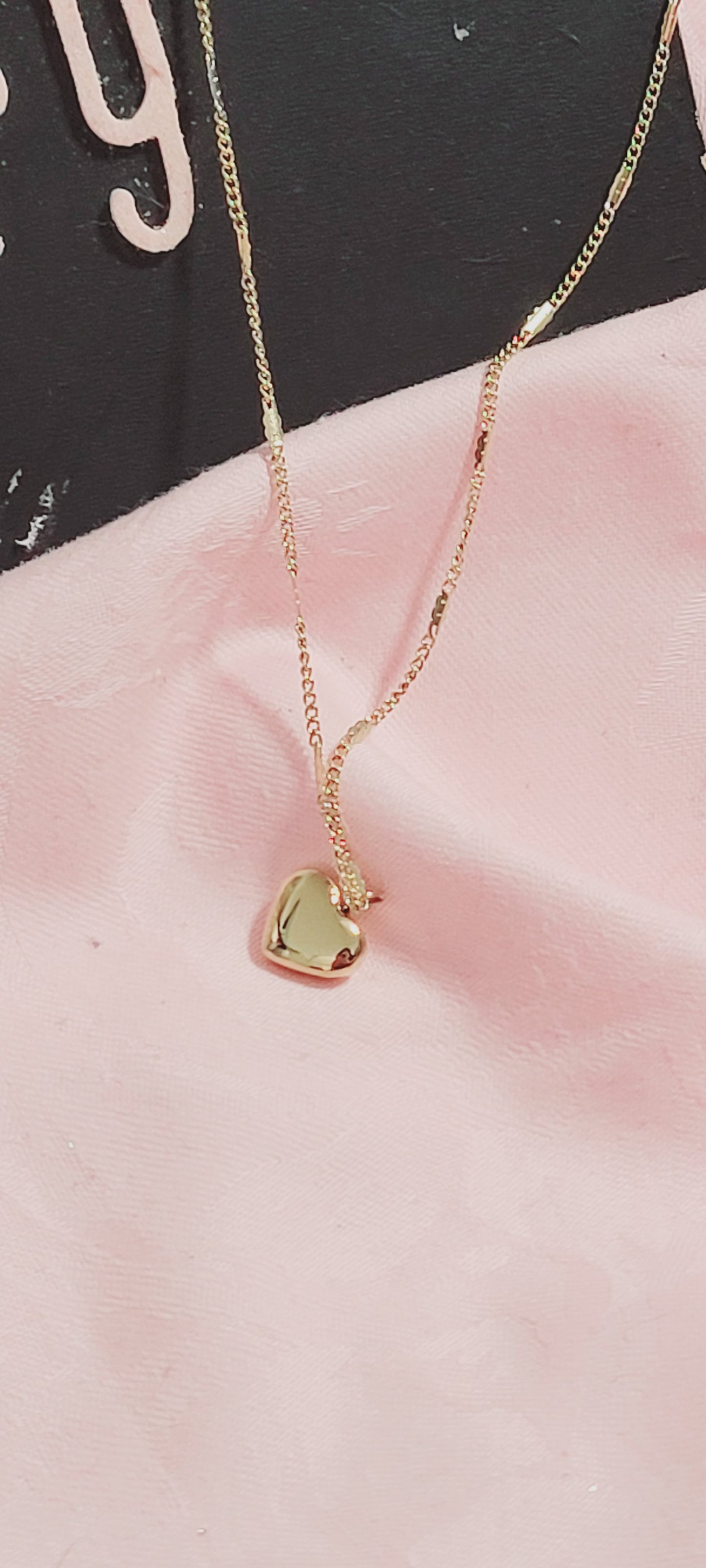 Simple Style Heart Shape Titanium Steel Gold Plated Pendant Necklace