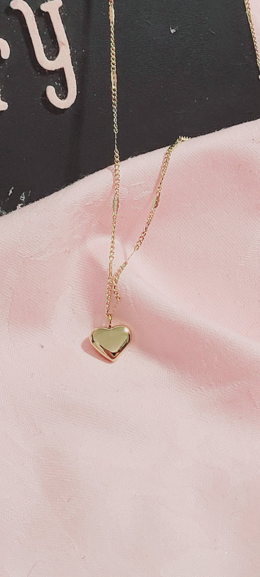 Simple Style Heart Shape Titanium Steel Gold Plated Pendant Necklace