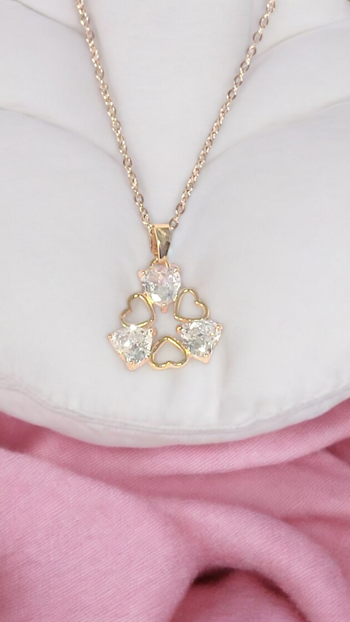 Gold Plated Minimalist Geometric Heart Shaped Electroplating Necklaces