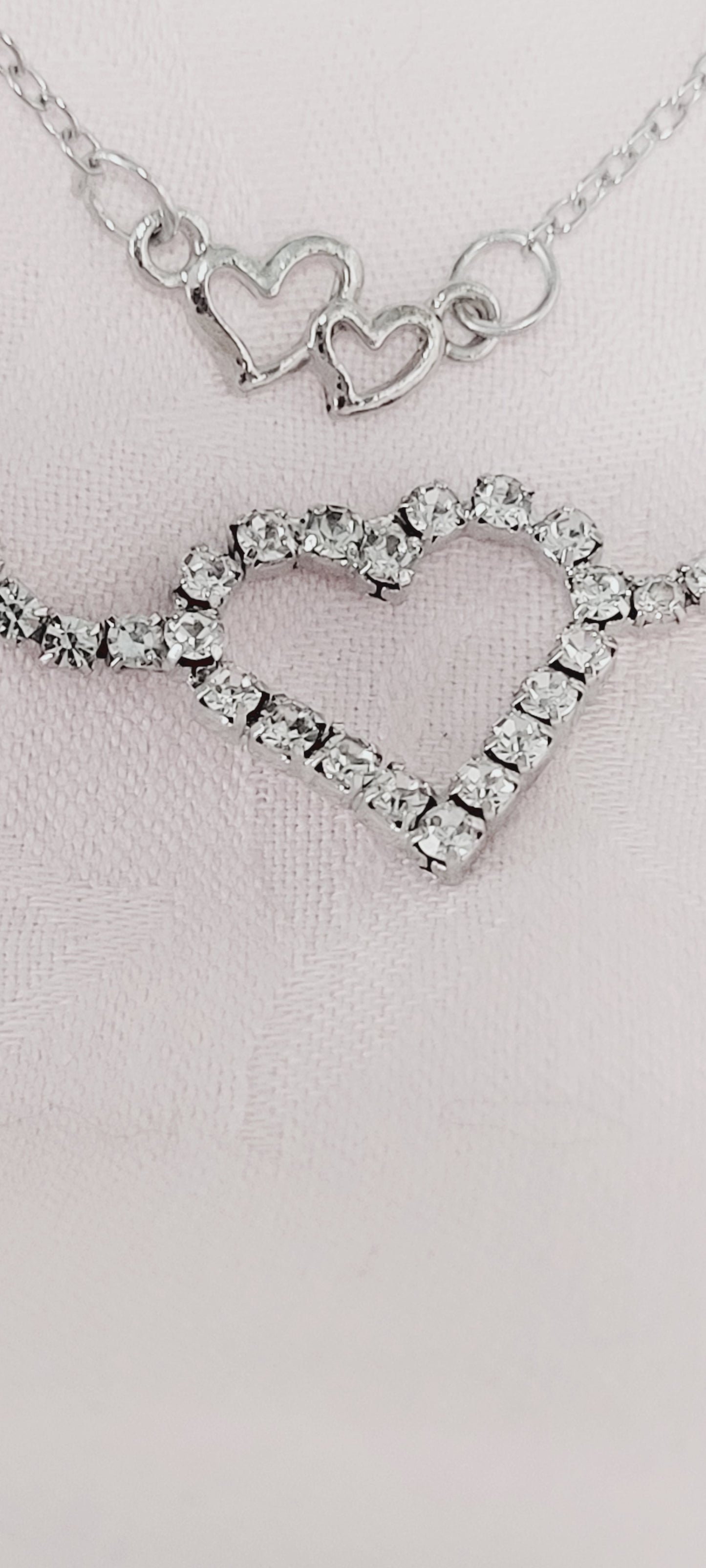 2 pcs Sparkling Heart-Shaped Double Layer Anklet