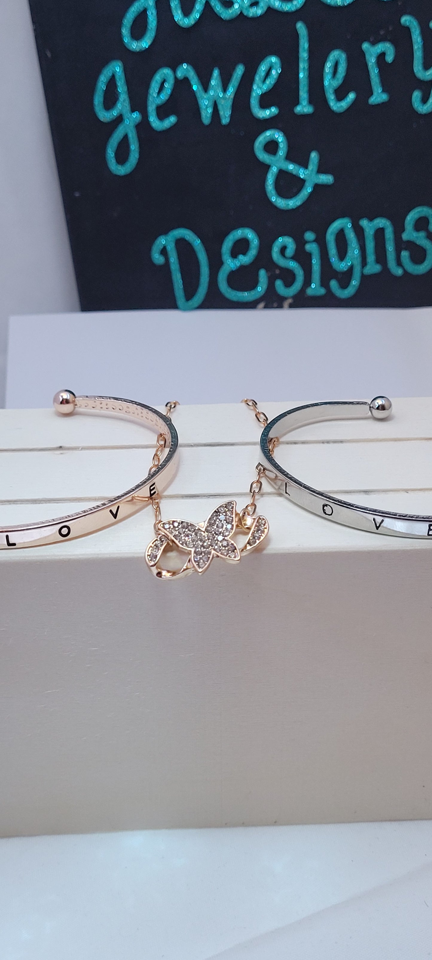 Gold Plated, rose gold, or Silver Plated love bracelet