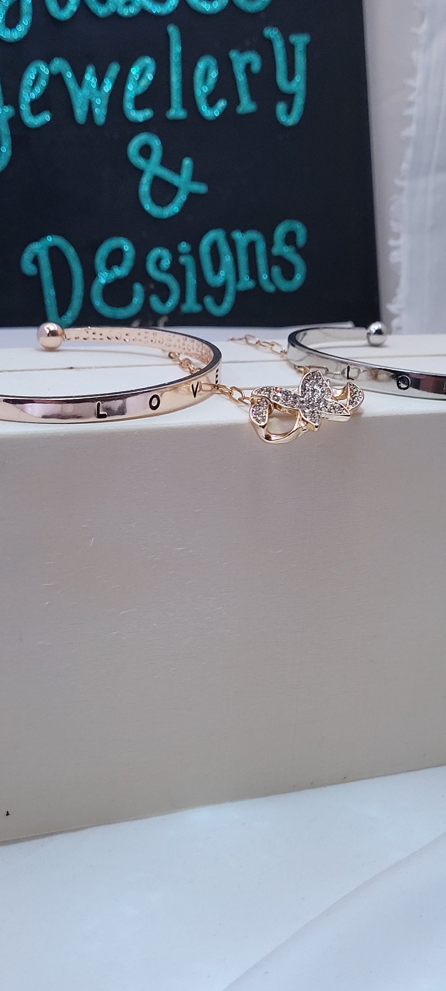 Gold Plated, rose gold, or Silver Plated love bracelet