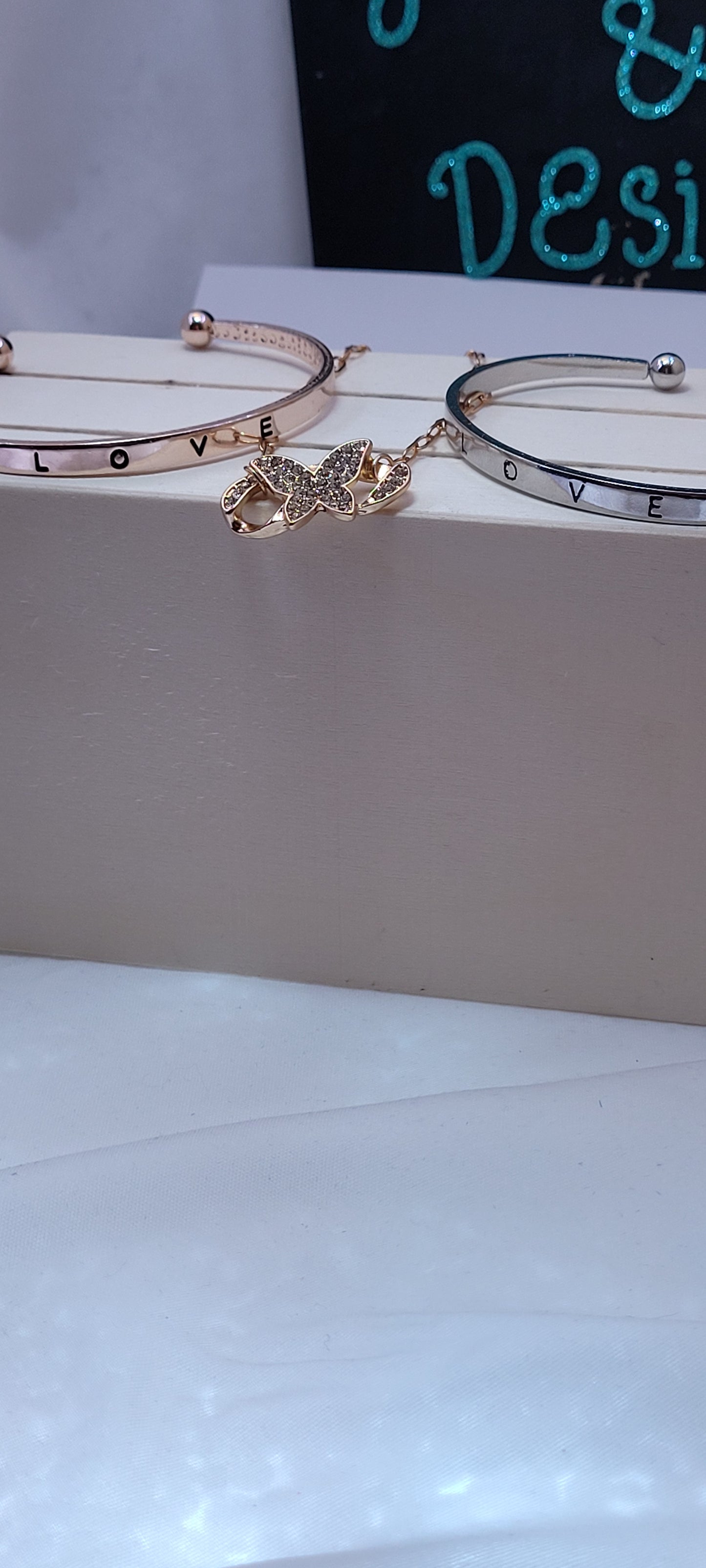 Gold Plated, rose gold, or Silver Plated love bracelet