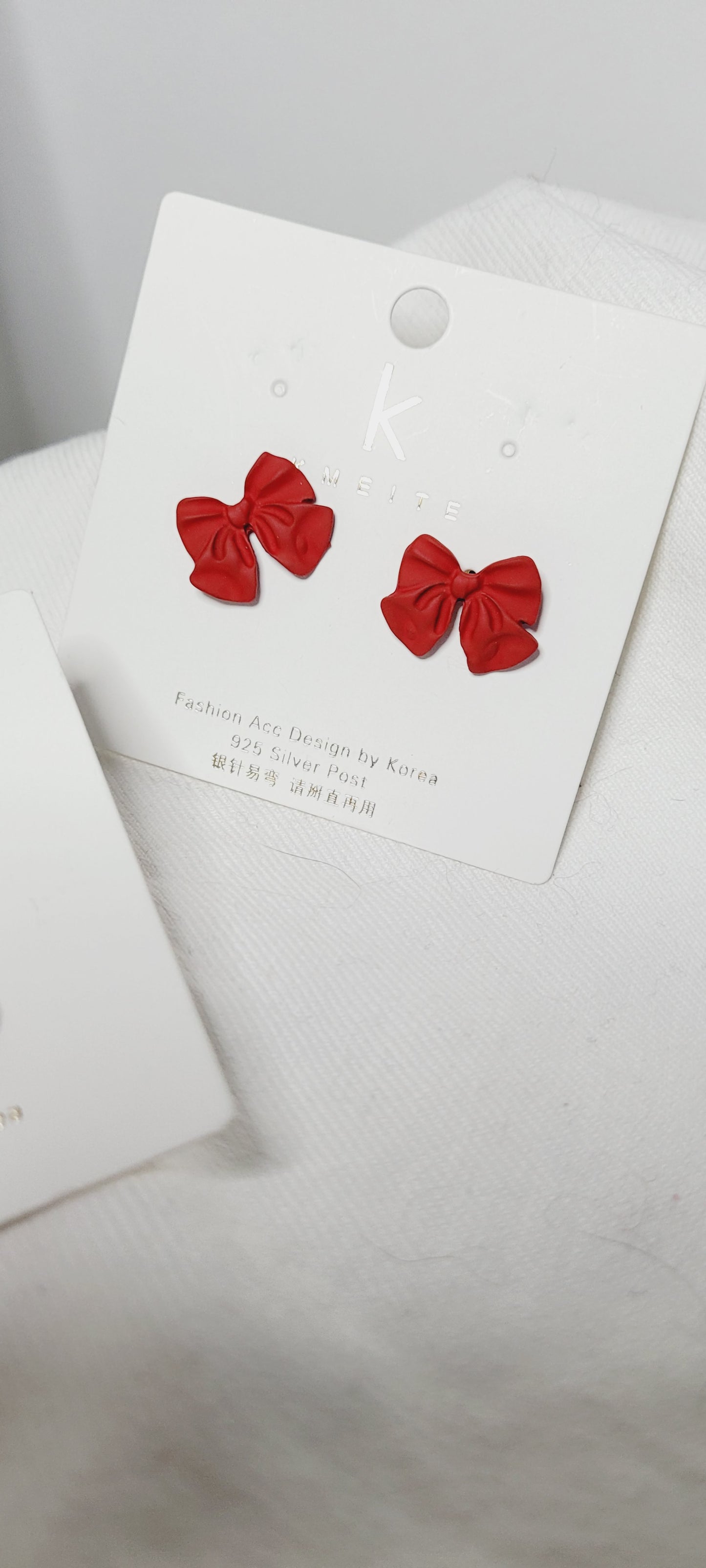 Fashion Trendy red bow or heart glam earrings (each pair sold individual)