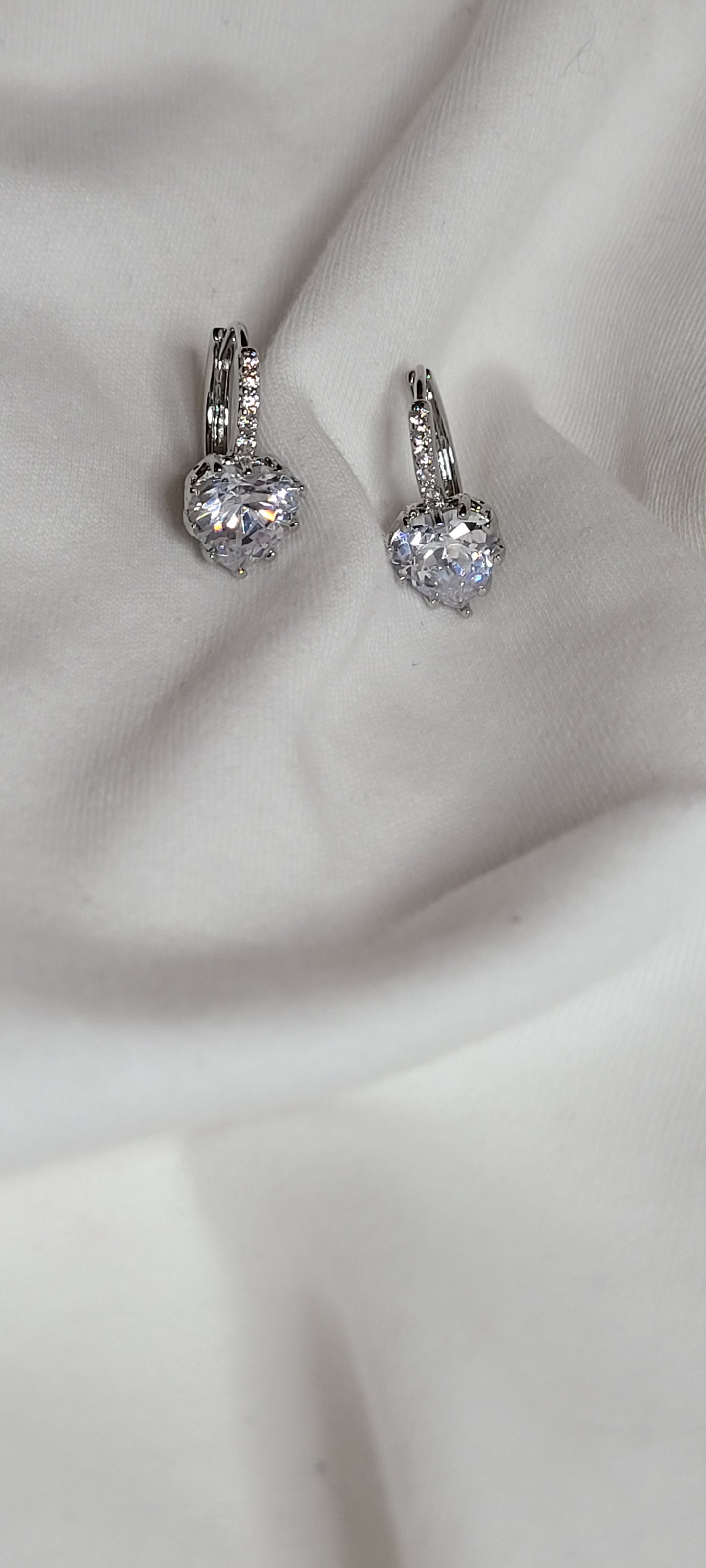 Fashion Charming Elegant Heart Shaped Zircon Clip Earrings