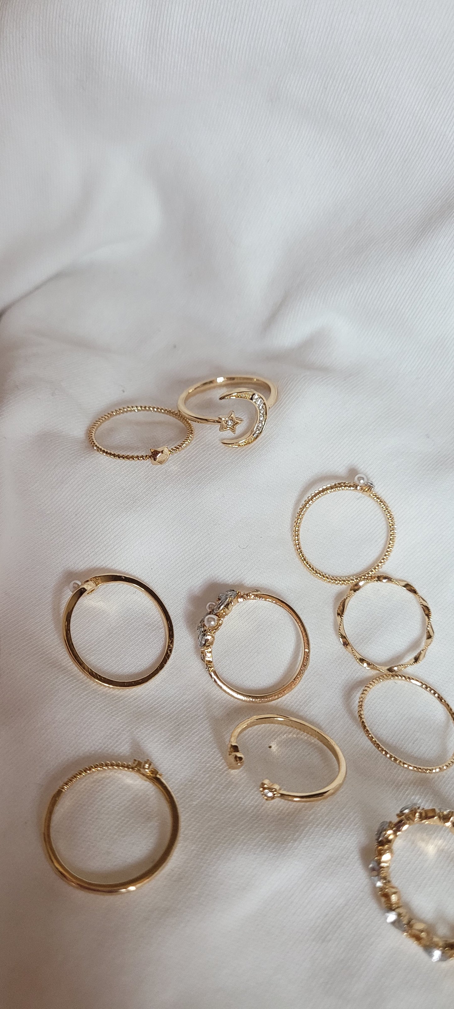 10pcs Gold Plated Fashion Ring Set