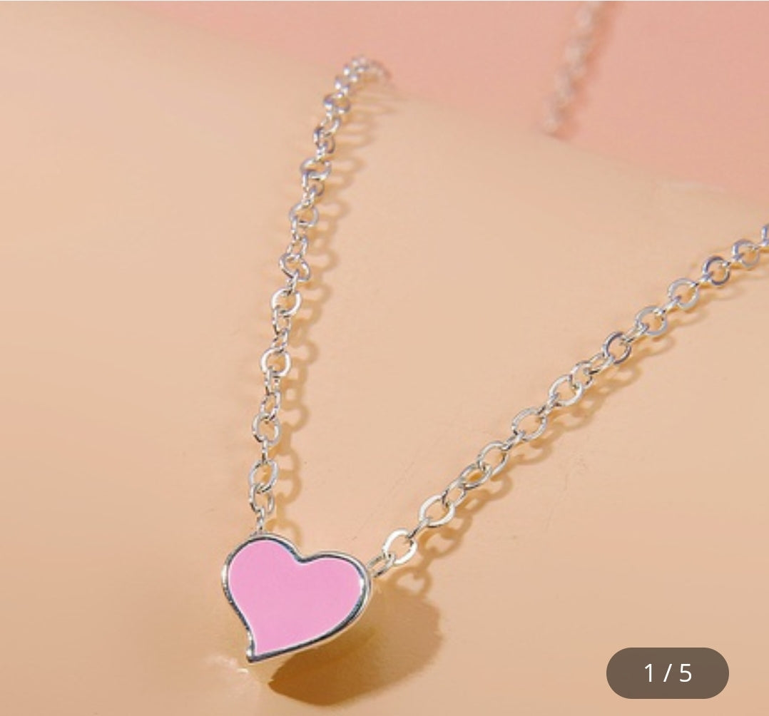 Fashion Metal Drop Nectarine heart clavicle necklace